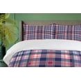 thumbnail image 4 of Ambesonne Checkered Duvet Cover Set, Pink and Blue Tones, 2-Calking, Navy Blue Pink, 4 of 6