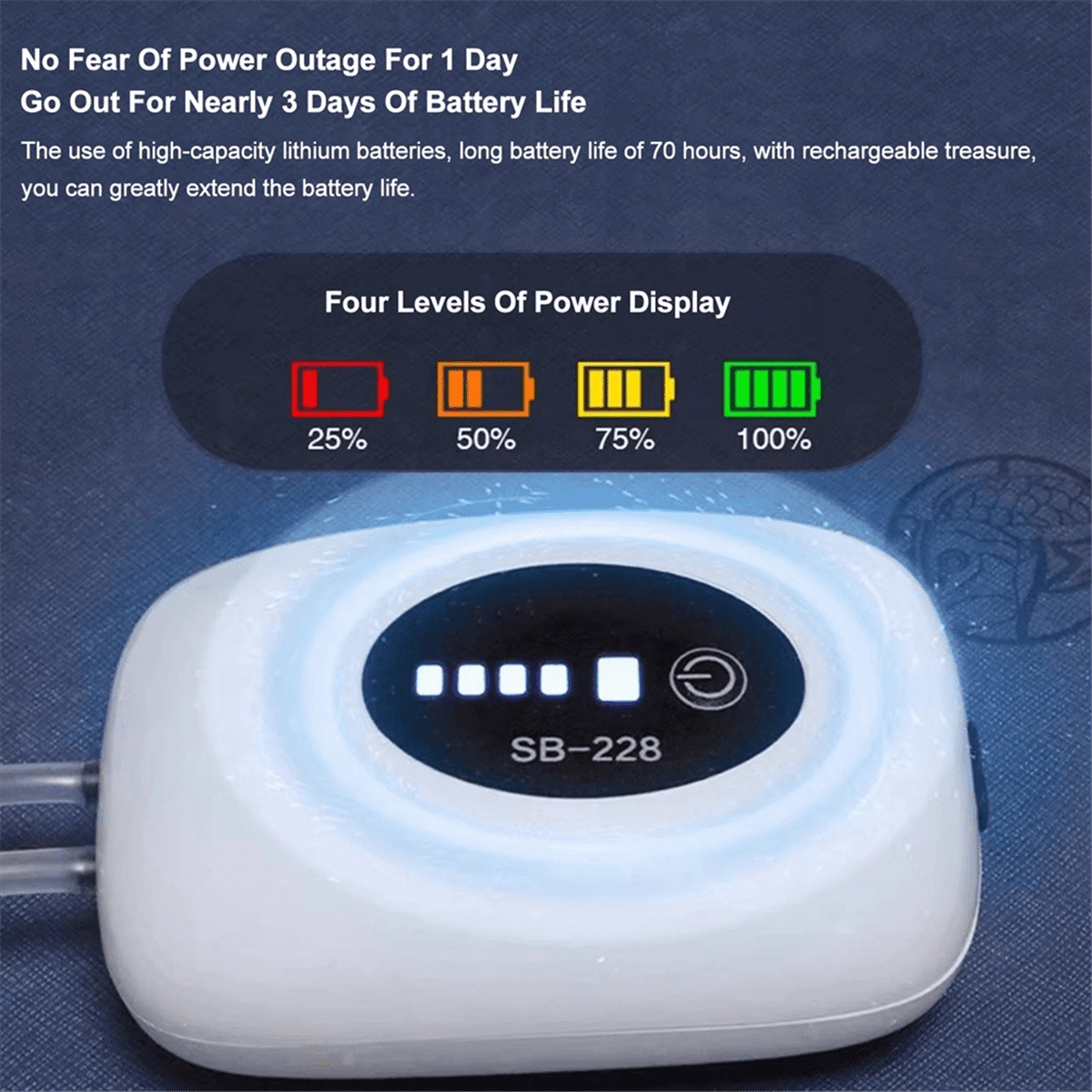 Aquarium Air Pump Oxygen Fish Tank Bubbler, Double Vent Hole