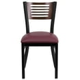thumbnail image 6 of Flash Furniture HERCULES Series Black Slat Back Metal Restaurant Chair - Walnut Wood Back, Burgundy Vinyl Seat, 6 of 7