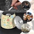 thumbnail image 4 of Yayeee Ashtray with Lid for Cigarette Smokeless Stainless Steel Home Ash Holder, Colorful Flower, 4 of 7