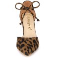thumbnail image 2 of Zapatos De Tacón Grueso De Vestir Punta Puntiaguda Corbata De Tobillo Para Mujer Leopardo 37, 2 of 6
