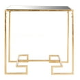 thumbnail image 2 of SAFAVIEH Seamus Gold Leaf Greek Key Accent Table, Gold/Mirror, 2 of 6