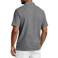 thumbnail image 5 of Fabrcox Mens Polo Shirts Short Sleeve Collared Henley Men's Linen Shirt Lightweight Relaxed Fit Color Block Vacation Outdoor Men Golf Shirt Gray XL, 5 of 7