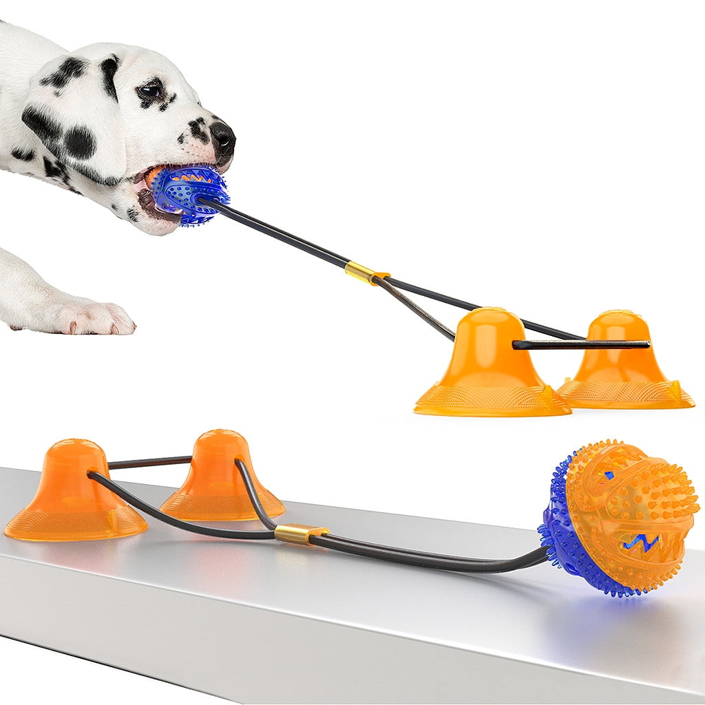 Pet Molar Biting Toy Floor Dual Suction Cup Dog ??Tug Of