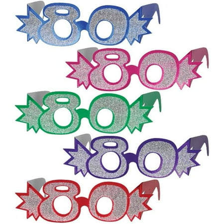 80Glittered Foil Eyeglasses (Pack of 25)