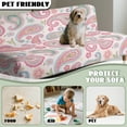 thumbnail image 7 of SCRAWLGOD Leaf Floral Print Pink Stretch Armless Futon Cover, Machine Washable Futon Couch Cover with Elastic Bottom, Dust Proof Sofa Cover, Soft Furniture Bed Protector, 7 of 7