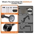 thumbnail image 3 of Barra de cortina Gogrinliv de 3 a 4,3 m, ajustable, de metal negro, 3 of 9