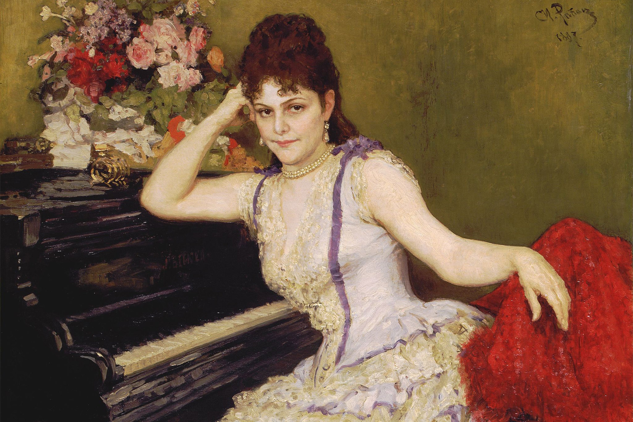 Simon Menter 24x36 gallery poster, Portrait of Sophie Menter by Ilya Repin 1887 ...