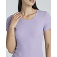 thumbnail image 5 of Real Essentials 4 Pack: Women's Ribbed Knit Short Sleeve Crew Neck T-Shirt (Available in Plus), 5 of 6