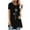 Black, variant on Tunic Tops for Women Loose Fit Dandelion Print T-shirt Top Round Neck Short Sleeve Shirt Top Casual Solid Color Blouse