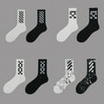 thumbnail image 3 of 2 Pairs Mens Womens Off Arrow Crew Socks White XX Comfort Breathable Causal Sock, 3 of 20