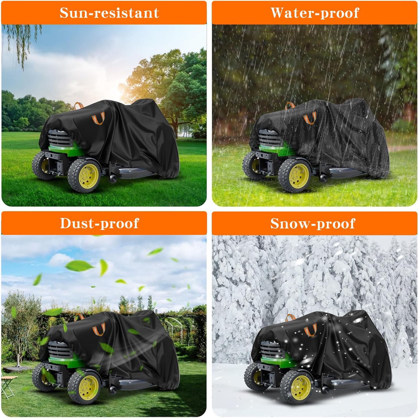 Che Yi Bao Riding Mower Cover- 54" Lawn Tractor Mower Covers, 600D Heavy Duty&Waterproof Universal fit for John Deere/EGO/Toro/Craftsman/Husqvarna/Honda