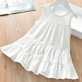 thumbnail image 4 of WRKEKC Summer Dresses for Girls Solid Color Sleeveless Round Neck Dress with Delicate Embroidery Drawstring Waist and Ruffled Details Great for 2-14 Years Casual Daily and Party Wear, 4 of 7