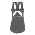 thumbnail image 2 of Wild Bobby, Office Dwight Glasses Face Silhouette Funny Schrute, Pop Culture, Women Racerback Tank Top, Dark Grey, X-Large, 2 of 4