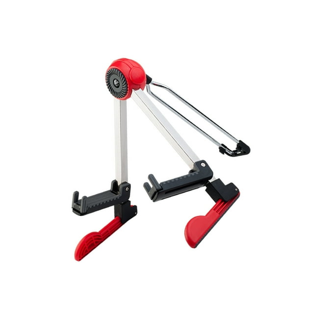 maskred Adjustable Floor Guitar Holder Universal Folding Stand A-Frame Bass String Instrument Rack Stable for Mandolin Red