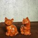 thumbnail image 3 of Ebony wood carved cat figurine, new Chinese style solid wood animal cute kitten home living room desktop decoration craft., 3 of 3
