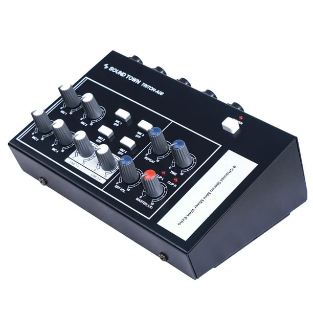 Sound Town 8Channel Mono Stereo Karaoke Mini Mixer with 1/4" Inputs and Outputs, Echo/Delay