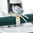 thumbnail image 4 of 6 Piezas Anillos de Servilleta-manualidades Románticas Servilletas Decorativas con Rosas, para El Día de San Valentín, Cena, Festival, Celeb Azul Sunnimix Servilletero, 4 of 8