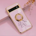 thumbnail image 2 of Compatible with Google Pixel 6a Case Silicone TPU Shockproof Google Pixel 6a Phone Case Plating Astronaut Cute Pattern TPU Cases with Ring (Google Pixel 6a, Purple), 2 of 14