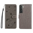 thumbnail image 2 of SaniMore for Samsung Galaxy S23 Plus 6.6" 2023 Case, PU Leather Skin with Embossed Cat Flip Magnetic Cover Card Slots Kickstand Detachable Lanyard Full Around Wallet Case For Galaxy S23 Plus, Gray, 2 of 11