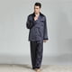 thumbnail image 5 of Pijama de satén para hombre, traje largo de ocio, ropa de dormir, camisa de manga larga y pantalón de pijama., 5 of 6