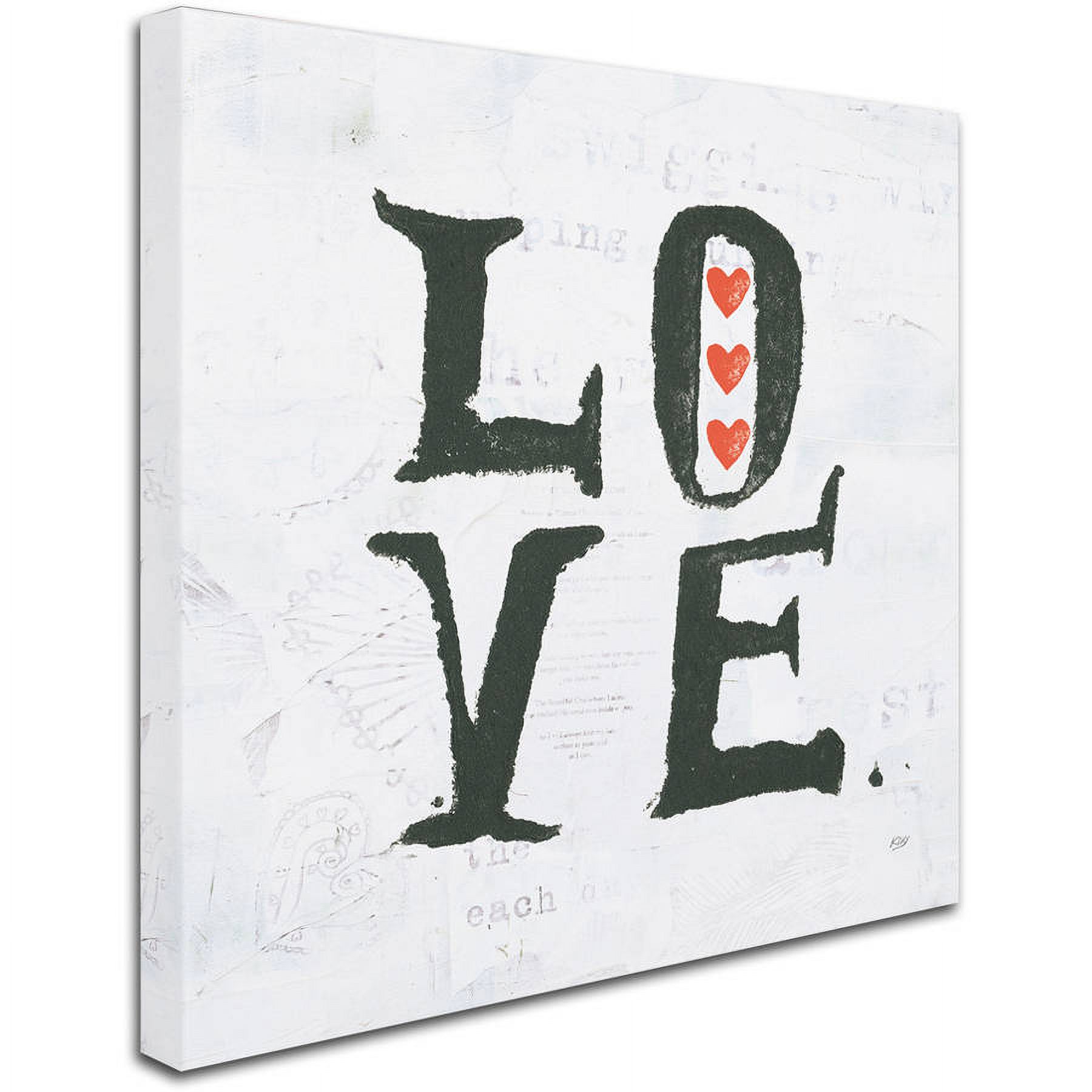 Trademark Fine Art "Love" Canvas Art by Kellie Day