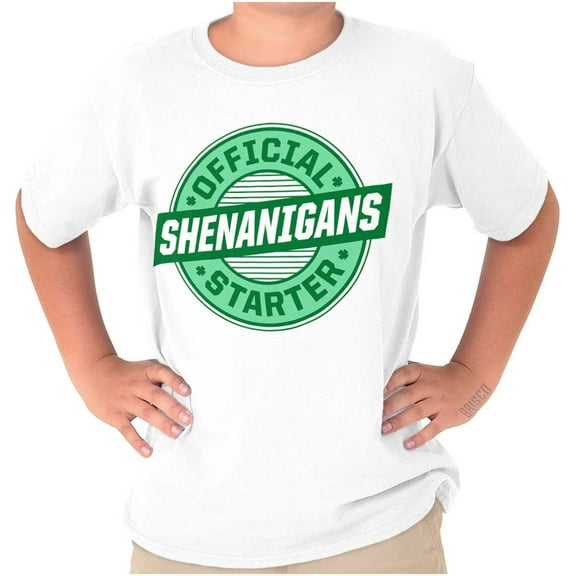 St Paddy Official Shenanigans Starter Crewneck T Shirts Boy Girl Teen Brisco Brands S