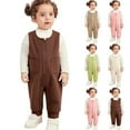 thumbnail image 6 of FAIWAD Toddler Boys Girls Jumpsuit Sleeveless Zipper Button Up Overall Footless Solid Color Outfits, 6 of 6
