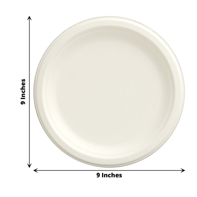 Disposable Paper Plates Brown 6inch/15cm,Super Rigid Bagasse Plates Eco-Friendly Compostable