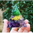 thumbnail image 1 of Mini pirámide de cristal natural, generador de energía, cuarzo, amatista, curación espiritual, cristal, chakra, pirámide de resina, 1 of 6