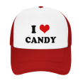 thumbnail image 2 of I Heart Candy Love Food Funny Trucker Hat Baseball Cap Unisex Red, 2 of 5