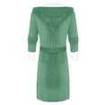 thumbnail image 4 of Cozyvia Fleece Bathrobe for Women Plus Size Soft Plush Hooded Long Robe Fluffy Warm Thick Kimono Robes Oversize Shaggy House Coat - Green M, 4 of 5