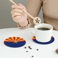 thumbnail image 5 of Arizona Flag Leather Drink Coasters for Drinks (6 Pack) for Tabletop Protection Round Shape, 5 of 6