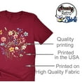 thumbnail image 4 of Autumn Wildflower T Shirt Cute Flower Graphic Loose Tees Crew Neck Short Sleeve Casual Tops (Rasp-Large), 4 of 5