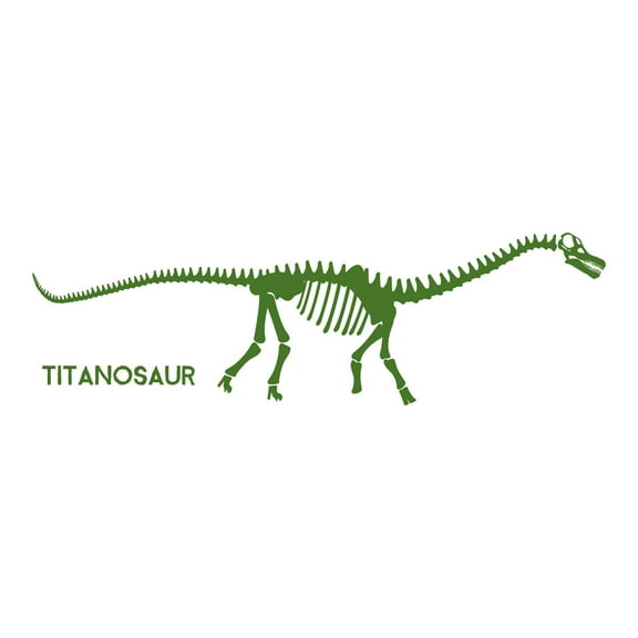 Titanosaur Dinosaur Skeleton Wall Art DesignWall Decal Decoration Titanosaur Abstract Animal Cartoon Animals Decorating Ideas for Child's Bedroom Size: 10 In(W) x 3 In(H)
