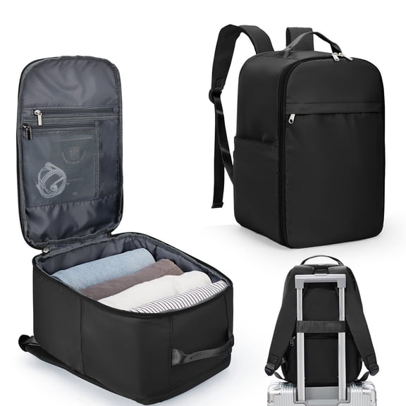 United Airline Approved Personal Item Travel Bag for Women, Underseat Luggage Carry on Backpack for Men, Cabin Size Waterproof Laptop Backpack, Mochila De Viaje, Rucksack Casual Daypack, Black