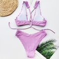 thumbnail image 3 of WREESH Lady Women Solid Color Push-Up Padded Bra Bikini Beach Set Swimsuit Swimwear, 3 of 4