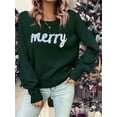 thumbnail image 5 of MIPREWUY Women Christmas Cute Sweaters Casual Letter Embroidery Comfy Warm Long Sleeve Pullover Basic Knitwear for Streetwear, 5 of 8