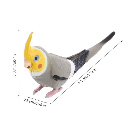 WRITWAA Grey Cockatiel Parrot Outdoor Decor Model, PVC Material, 1 Pack Bird Figurine for Garden or Patio