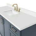 thumbnail image 5 of ARIEL 61" Midnight Blue Bathroom Vanity 1.5" Edge Pure White Quartz Countertop & Splash, Rectangular Sink, 2 Soft Closing Doors, 9 Full Extension Dovetail Drawers, Toe Kick, Satin Brass, 5 of 9