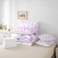 thumbnail image 6 of Castle Fairy Kawaii Ribbon Bow Boy Girl Bedding Comforter Set 7-Piece,Dreamy Princess King Bedding Sets,Cartoon Bow Knot Ultra Soft Bed Sheets,Super Cozy Room Decor,Reversible, 6 of 8