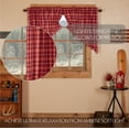 thumbnail image 3 of VHC Brands Rustic Red Plaid Braxton Scalloped Curtain for Living Room Bedroom Prairie Swag Set, 3 of 5