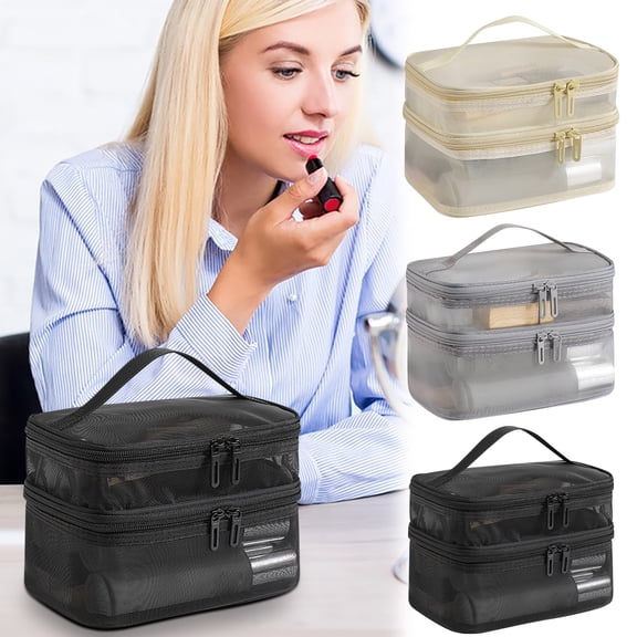 PALIFEUR Makeup Bag, Large Capacity Travel Make Up Bag, Portable Cosmetic Bag, Travel Supplies Cosmetic Bags for Women, Travel Makeup Case Organizer, 8.27L x 5.91H x5.12W Inch