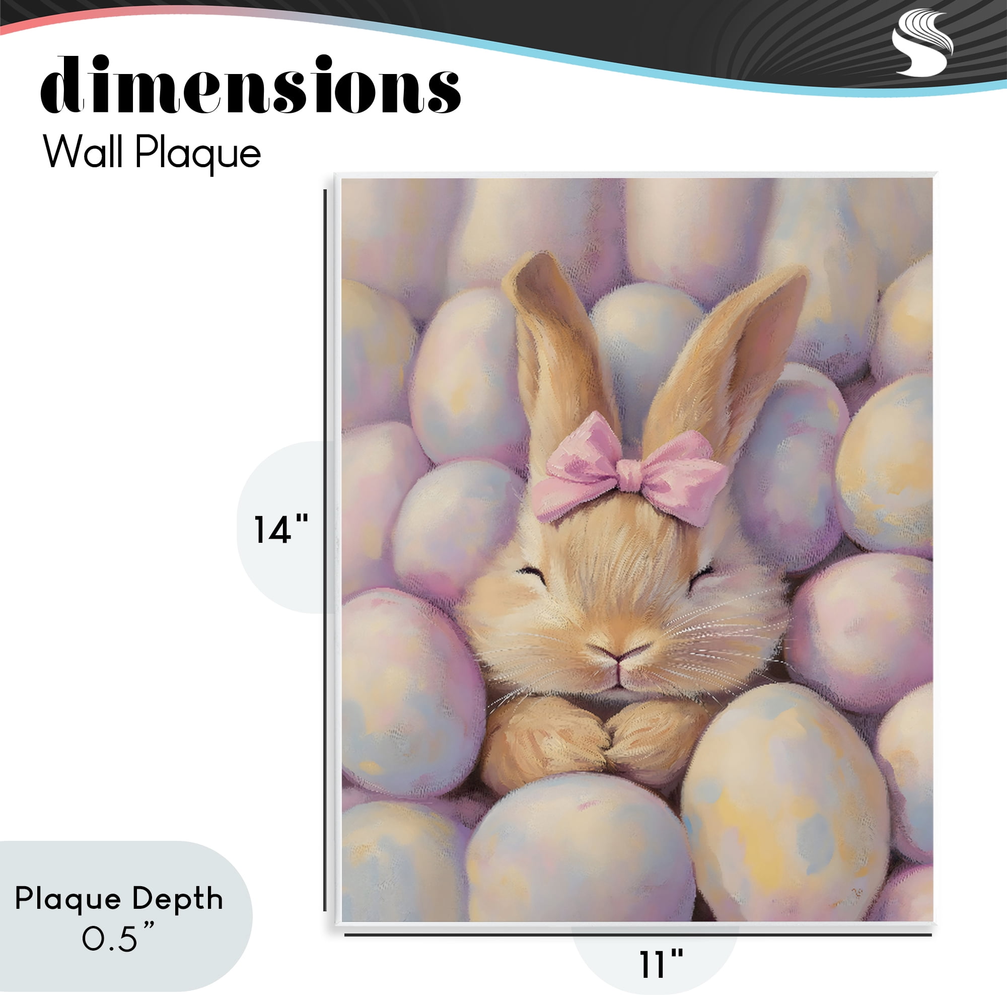 Stupell Industries Easter Bunny Nestled in Eggs Wall Plaque Art, design by The Prints Vibe