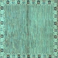 thumbnail image 1 of Ahgly Company Indoor Square Abstract Light Blue Modern Area Rugs, 6' Square, 1 of 4