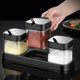 thumbnail image 2 of Glass spice jars with lids and stainless steel spoons for sugar, serving, flavorful coffee and tea, 2 of 5