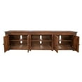 thumbnail image 6 of 93" Brown Solid Wood Cabinet Enclosed Storage Distressed TV Stand, 6 of 6