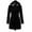 Black, variant on Women's Warm Winter Hooded Wool Coat, Long Double-Breasted Outerwear with Belt, Casual Jacket, Black, XXXL