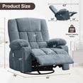 thumbnail image 2 of HYSpacerX Oversize Rocker Recliner Chair with Massage and Heat, Ergonomic Comfy Relining Chair with Cup Holders, USB Charge Port, Side Pockets,Blue, 2 of 8
