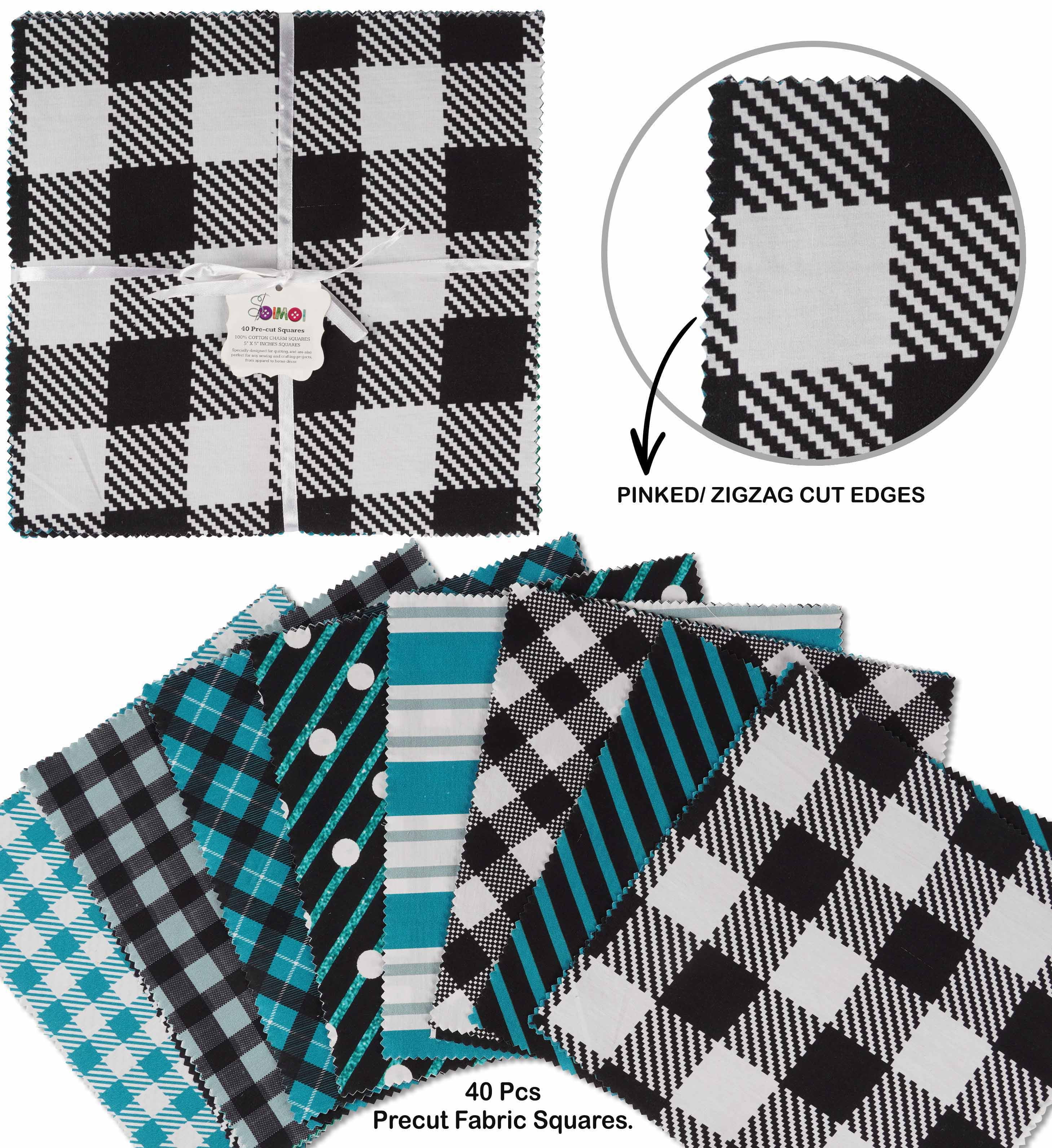 Soimoi Check Print&nbsp;Precut 10-inch Cotton&nbsp;Fabric&nbsp;Quilting&nbsp;Squares&nbsp;Charm Pack DIY Patchwork Sewing Craft-White